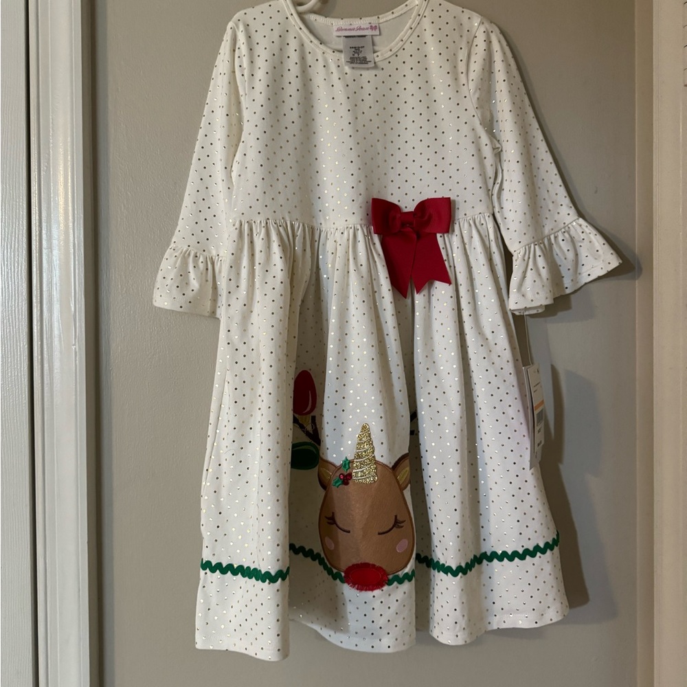 NWT Bonnie & Jean Christmas Reindeer Dress